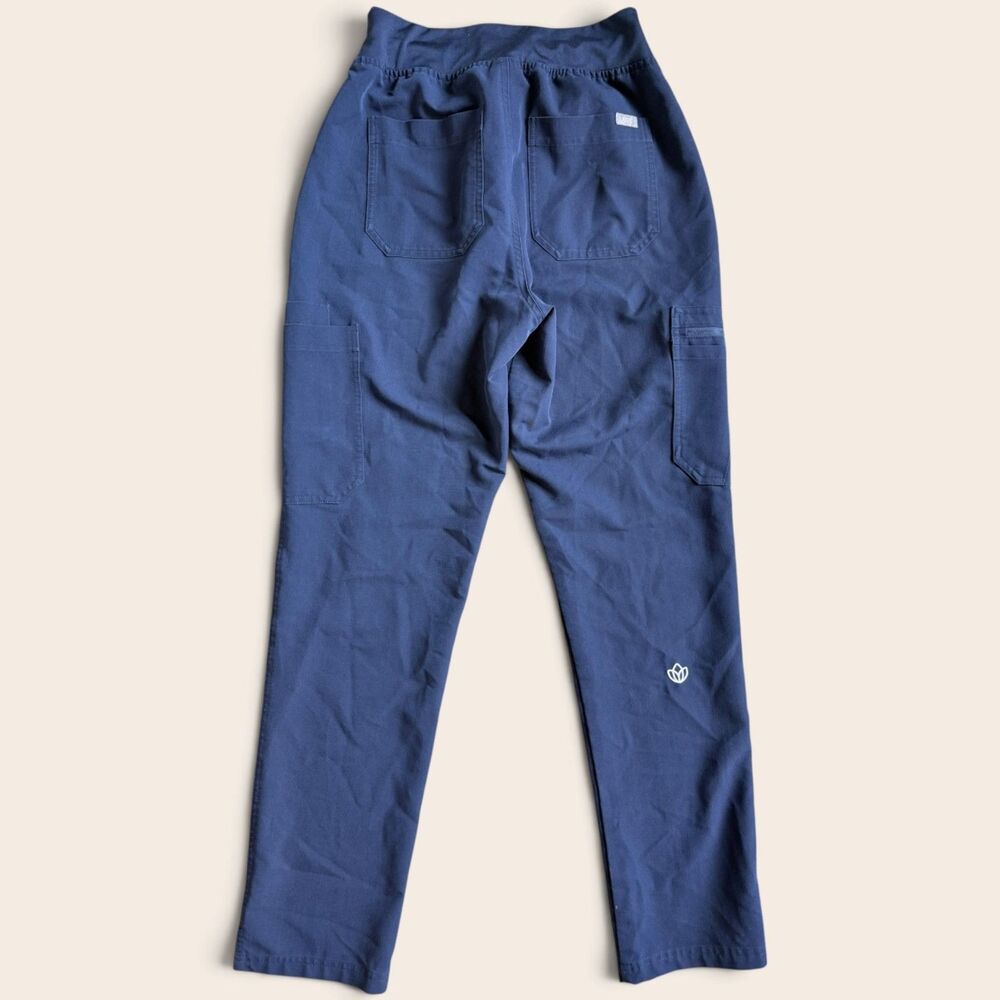 FIGS High Waisted Yola Scrub Pants Navy Slim Cargo Medical Nurse Workwear Size S